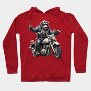 Monkey Biker Retro Motorcycle Hoodie